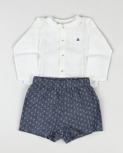 The Little White Company, Shirt and shorts, 3-6 Months