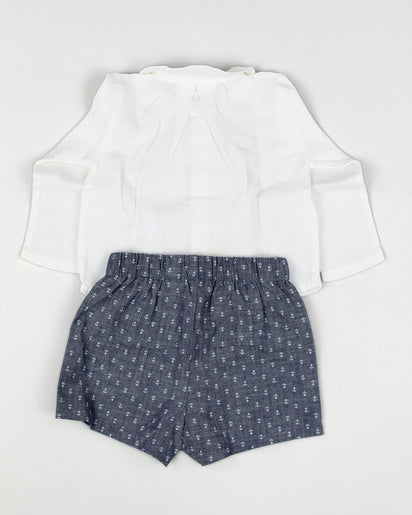 The Little White Company, Shirt and shorts, 3-6 Months